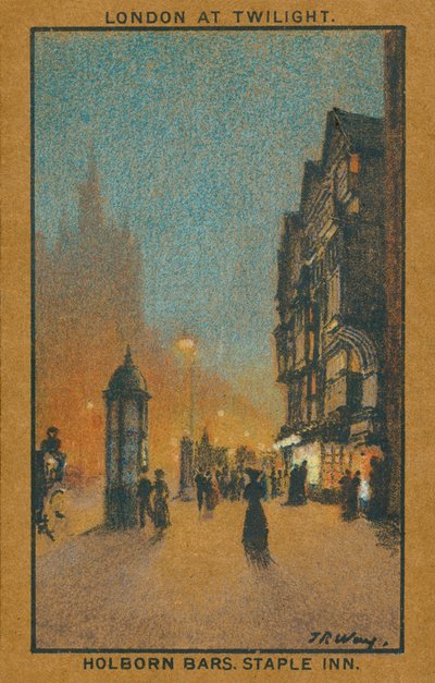 Londen bij schemering: Holborn Bars, Staple Inn door Thomas Robert Way