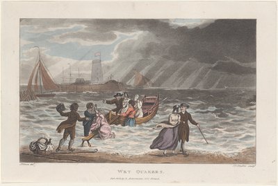 Nat Quakers, uit Poetische Schetsen van Scarborough (1813) door Thomas Rowlandson, Joseph Constantine Stadler, J. Bluck