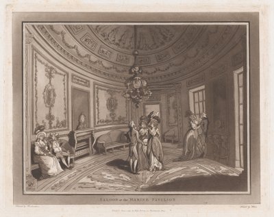 Salon in het Marinepaviljoen Een Excursie naar Brighthelmstone, 1 juni 1790 door Thomas Rowlandson, Samuel Alken