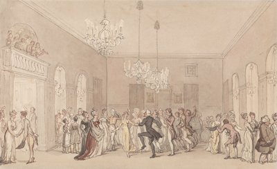 Een bal in Scarborough door Thomas Rowlandson