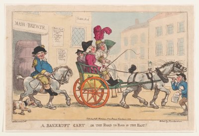 Een failliete kar, of De weg naar de ondergang in het Oosten! door Thomas Rowlandson