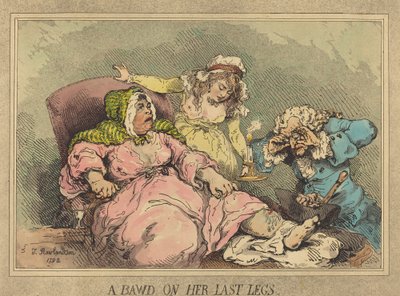 Een koppelaarster op haar laatste benen, 1792 door Thomas Rowlandson