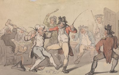 Er is een ‘Black Leg’ ontdekt die kaarten wegstopt door Thomas Rowlandson