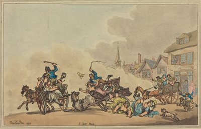 Een karrenrace door Thomas Rowlandson
