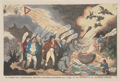 Een bezwering voor de democratie, besproken, geanalyseerd en vernietigd op 11 januari 1799, tot grote verbijstering van de aanhangers ervan door Thomas Rowlandson
