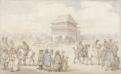 Een drukke racebijeenkomst, c.1805-10 door Thomas Rowlandson