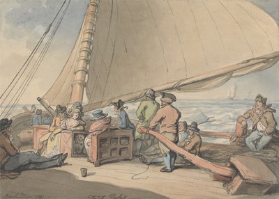 Een Nederlands schip in een opkomend briesje door Thomas Rowlandson