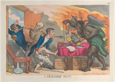 Een vriendelijk bezoek, 16 april 1814 door Thomas Rowlandson