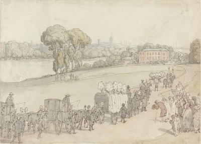 Een begrafenisstoet door Thomas Rowlandson