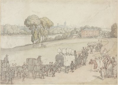 Een begrafenisstoet door Thomas Rowlandson