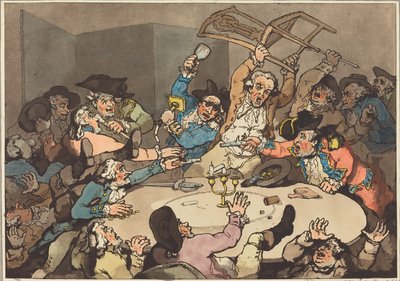 Een Opschudding aan een Hazardtafel, gepubliceerd 1787 door Thomas Rowlandson