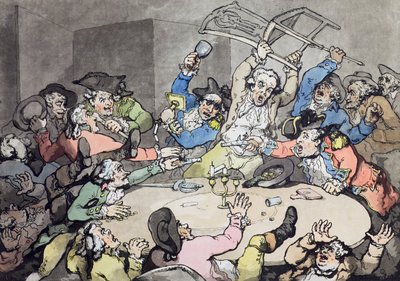 Een Schop bij een Hazardtafel, uitgegeven door J. Harris, 1787 door Thomas Rowlandson