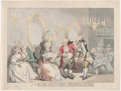 Een ceremoniemeester introduceert een partner, 24 november 1795 door Thomas Rowlandson