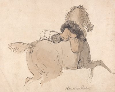 Een bereden cavaleriepaard door Thomas Rowlandson