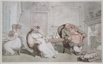 Een gestolen kus door Thomas Rowlandson