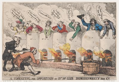 Een Zweten voor Oppositie door Dr. W-llis Dominisweaty en Co., 6 maart 1789 door Thomas Rowlandson