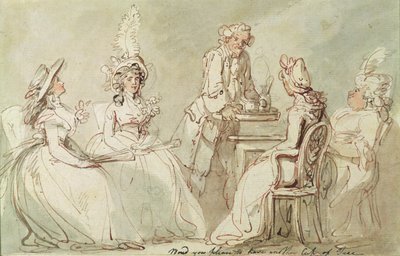 Een Theekransje door Thomas Rowlandson