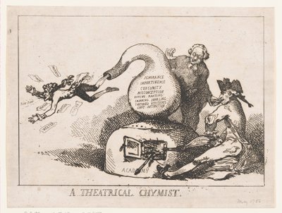 Een theaterchemicus door Thomas Rowlandson