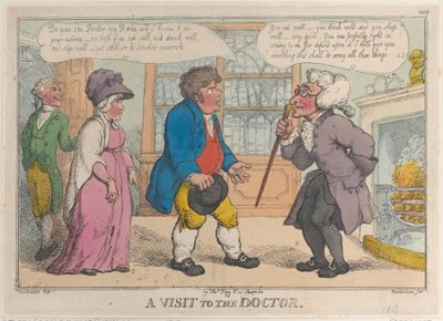 Een Bezoek aan de Dokter, 1809-12 door Thomas Rowlandson