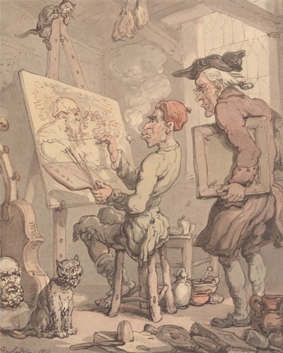 Het atelier van een kunstenaar door Thomas Rowlandson