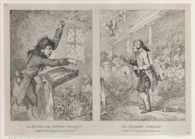 Een Essay over het Sublieme & Mooie, De Eerste Redevoering, 1 oktober 1785 door Thomas Rowlandson