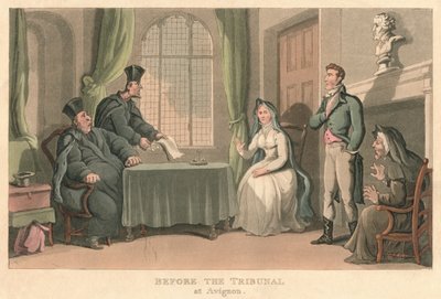 Voor het tribunaal in Avignon, 1818 door Thomas Rowlandson