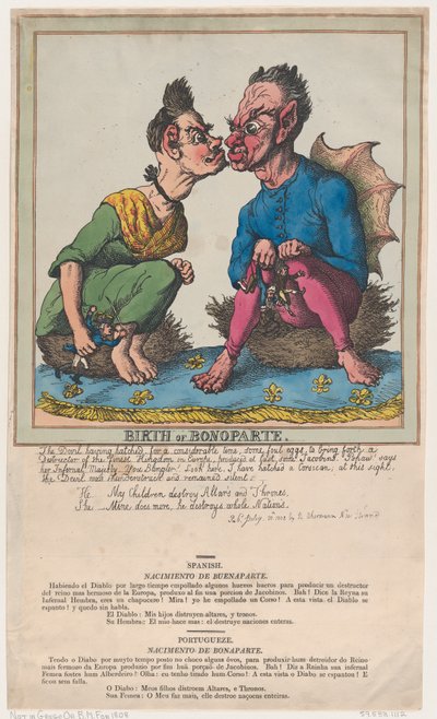 Geboorte van Bonoparte door Thomas Rowlandson