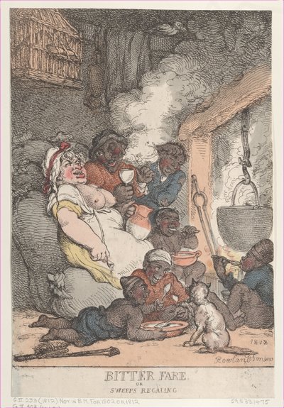 Bitter Voer of Schoorsteenvegers die zich Verkwikken door Thomas Rowlandson