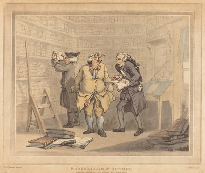 Boekverkoper en auteur door Thomas Rowlandson