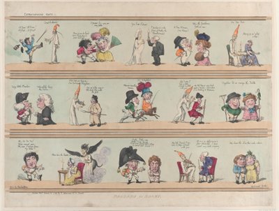 Randen voor Kamers, Extravaganzas Plaat 1 door Thomas Rowlandson