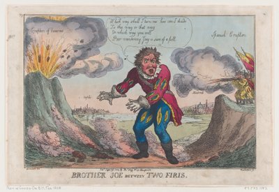 Broeder Joe tussen twee vuren, 25 september 1808 door Thomas Rowlandson
