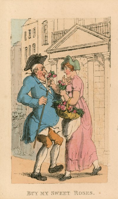 Koop mijn zoete rozen (gravure in kleur) door Thomas Rowlandson