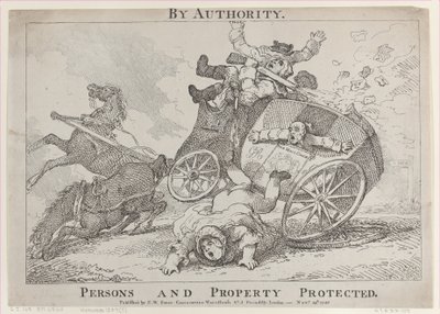 Bij autoriteit. Personen en eigendommen beschermd, 24 november 1785 door Thomas Rowlandson