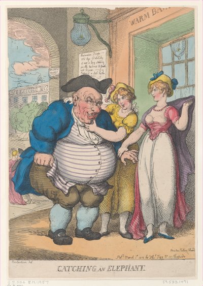Een olifant vangen door Thomas Rowlandson