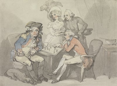 Schaakmat, c.1790 door Thomas Rowlandson