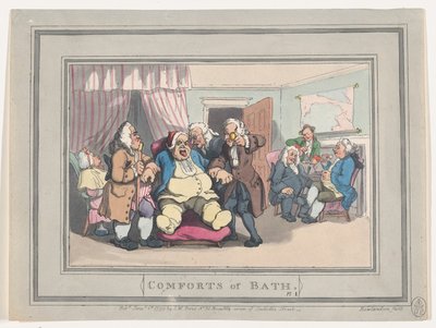 Comforts of Bath, Plaat 1, 6 januari 1798 door Thomas Rowlandson