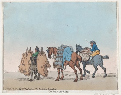 Cornish Horses, 29 december 1788 door Thomas Rowlandson