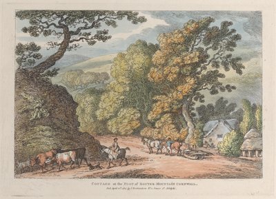 Cottage aan de voet van Router Mountain Cornwall, uit Zichten in Cornwall, 12 april 1812 door Thomas Rowlandson