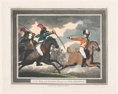 Snijd een en paardenhoofd aan de zijkant, bescherm door Thomas Rowlandson