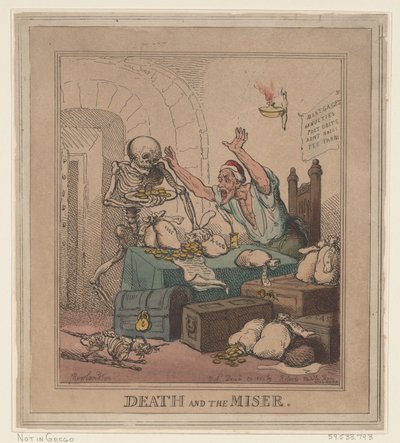 De dood en de vrek door Thomas Rowlandson