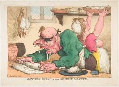 Diners op de netste manier bereid door Thomas Rowlandson
