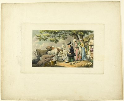 Doctor Syntax tekent naar de natuur, uit De Tour van Doctor Syntax door Thomas Rowlandson