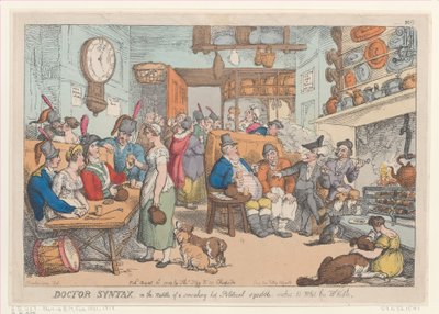 Doctor Syntax in het Midden van een Heet Politiek Ruzie, 31 augustus 1813 door Thomas Rowlandson
