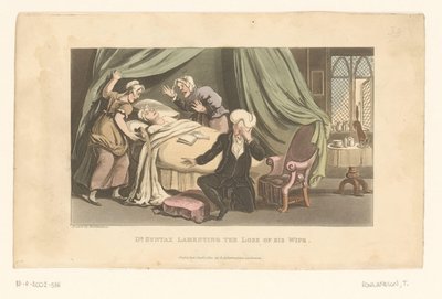 Doctor Syntax rouwt om zijn overleden vrouw door Thomas Rowlandson