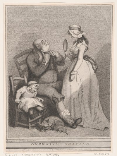 Scheeren thuis door Thomas Rowlandson