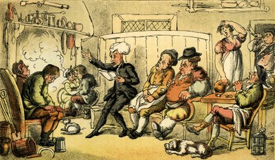 Dr. Syntax leest zijn reis door Thomas Rowlandson