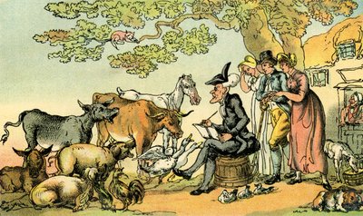 Dr. Syntax schetst naar de natuur door Thomas Rowlandson