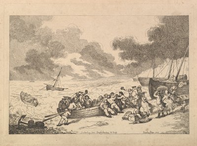 Inscheping van Brighthelmstone naar Dieppe, uit Imitations of Modern Drawings, 1787 door Thomas Rowlandson