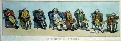 "Engelsen in november", uitgegeven door S.W. Fores door Thomas Rowlandson