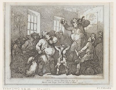 Vanuit deze zitplaats is het net zo indrukwekkend als de starende Ajax... door Thomas Rowlandson